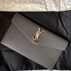 Saint Laurent Uptown Pouch Embossed Leather